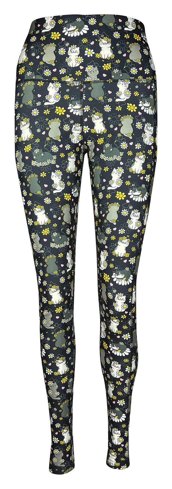 Daisy Cats + Pockets-Adult Pocket Leggings