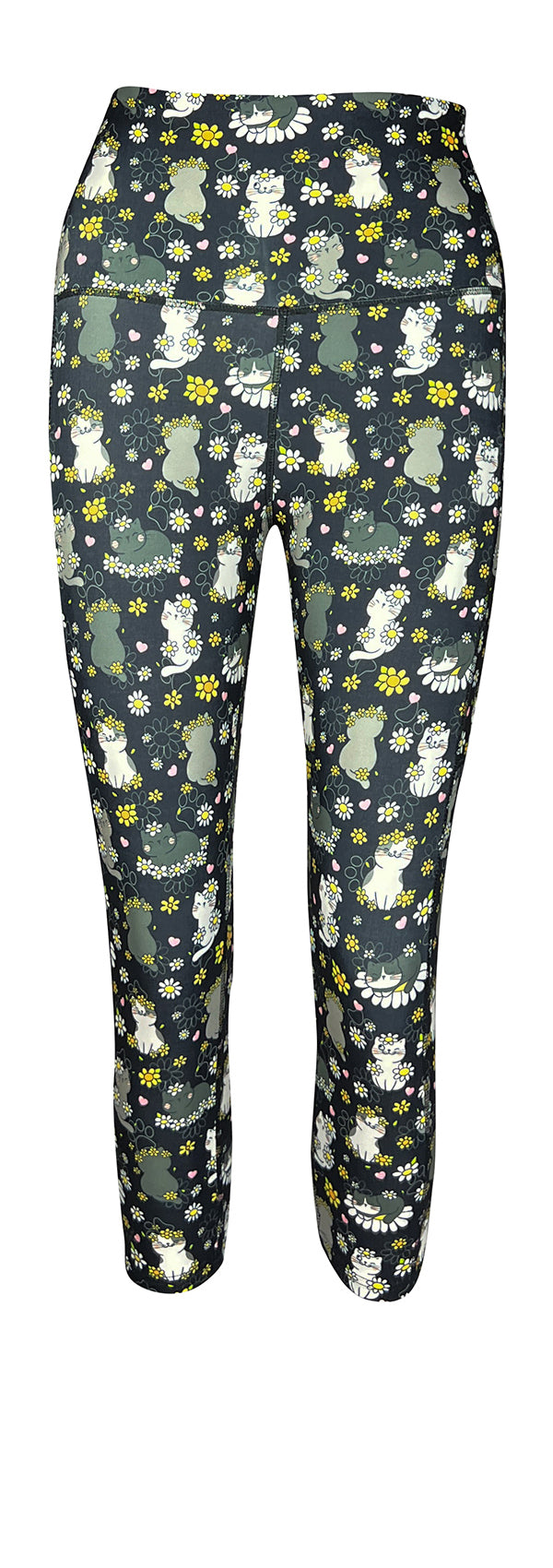 Daisy Cats + Pockets-Adult Pocket Leggings