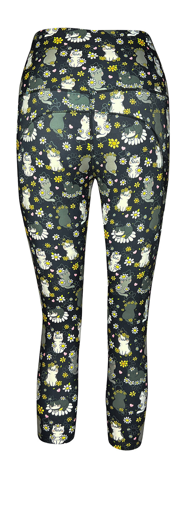 Daisy Cats + Pockets-Adult Pocket Leggings