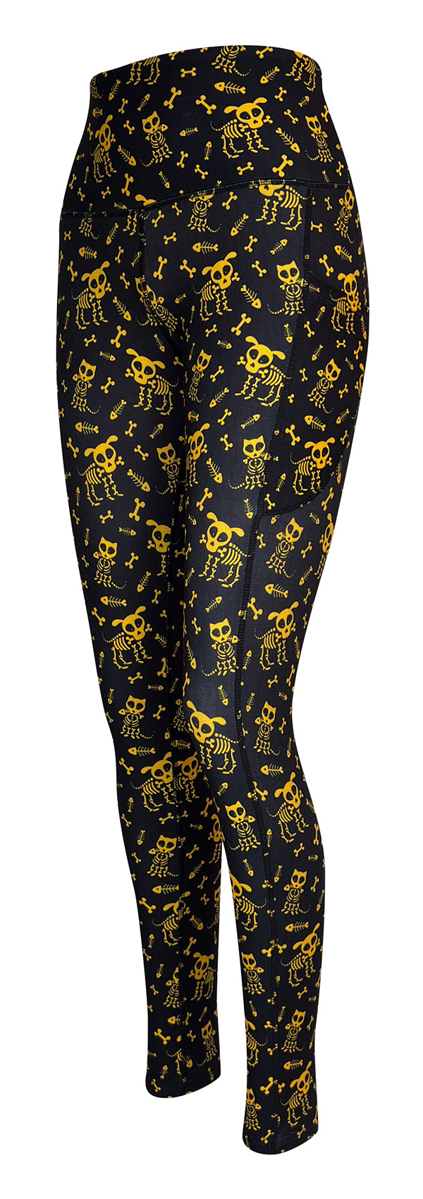 Skeleton Paws + Pockets-Adult Pocket Leggings