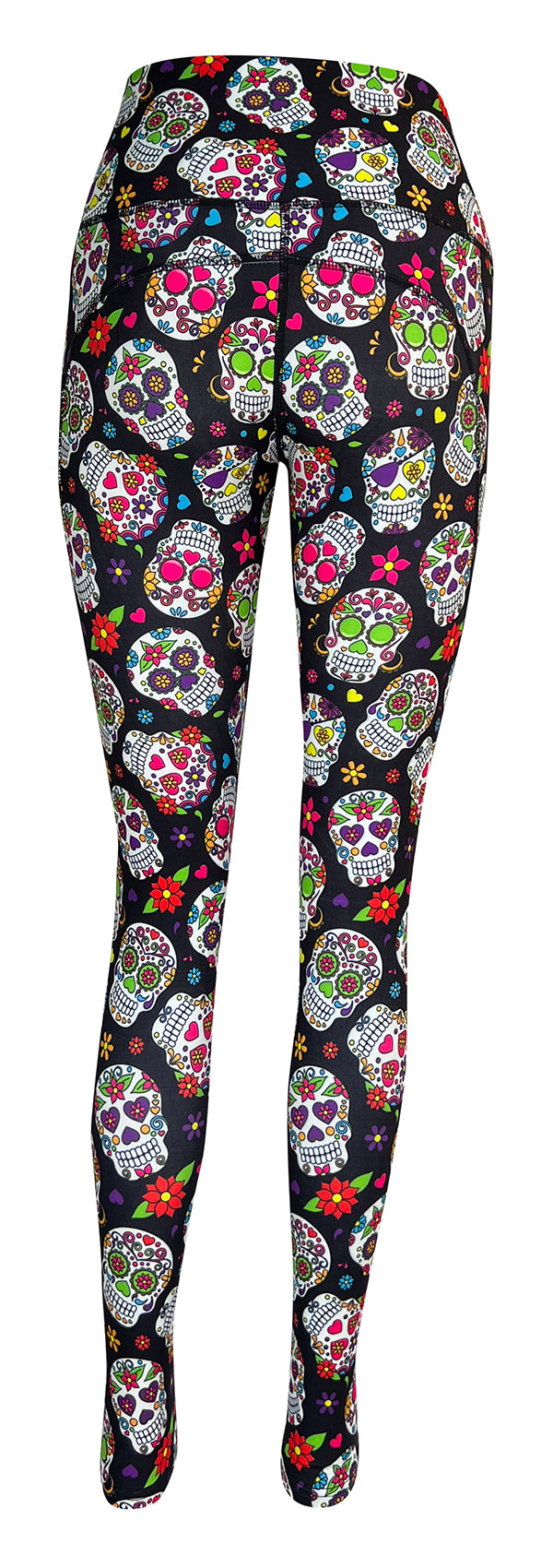 Festival Skulls + Pockets-Adult Pocket Leggings