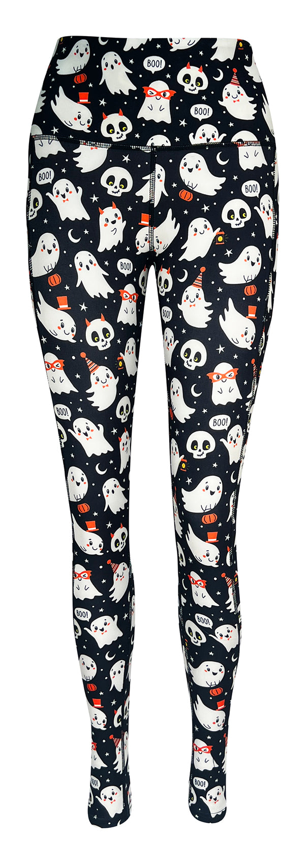 Good Time Ghosts + Pockets-Adult Pocket Leggings