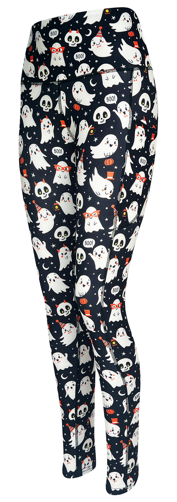 Good Time Ghosts + Pockets-Adult Pocket Leggings