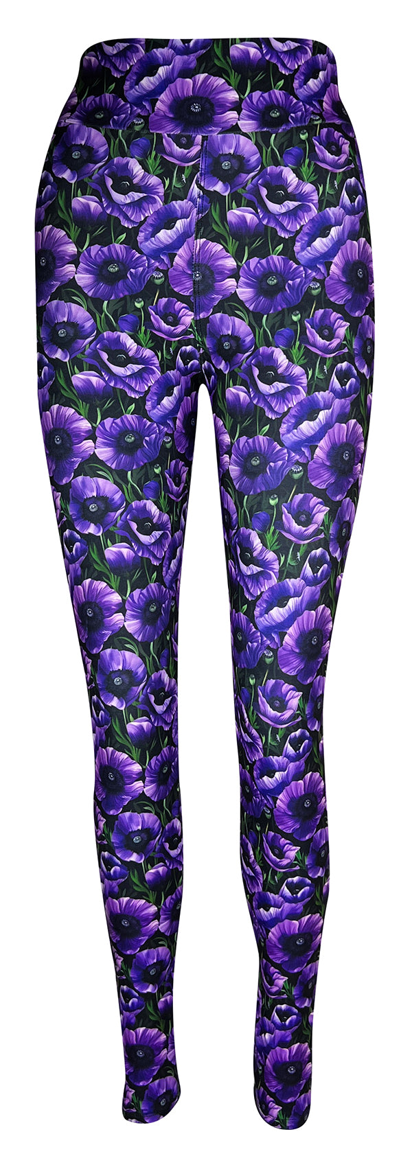 Purple Poppies-Adult Leggings