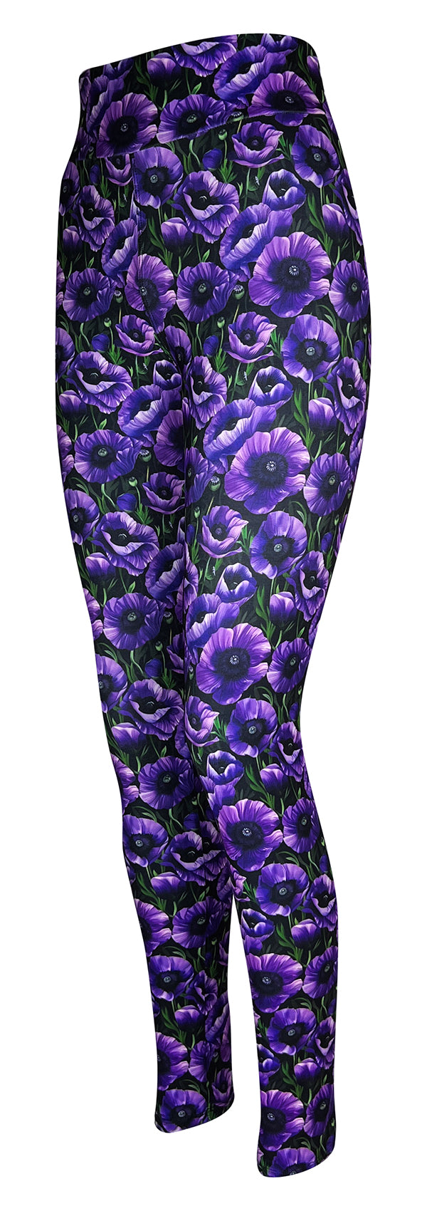 Purple Poppies-Adult Leggings