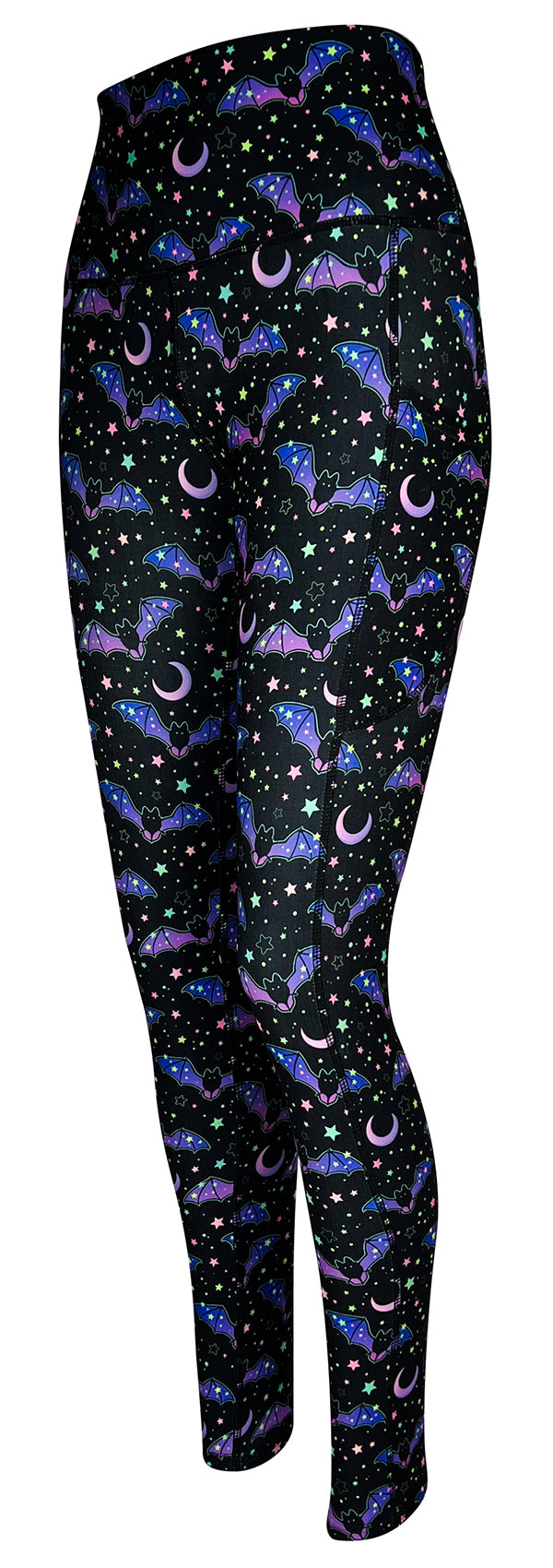 Midnight Bats + Pockets-Adult Pocket Leggings