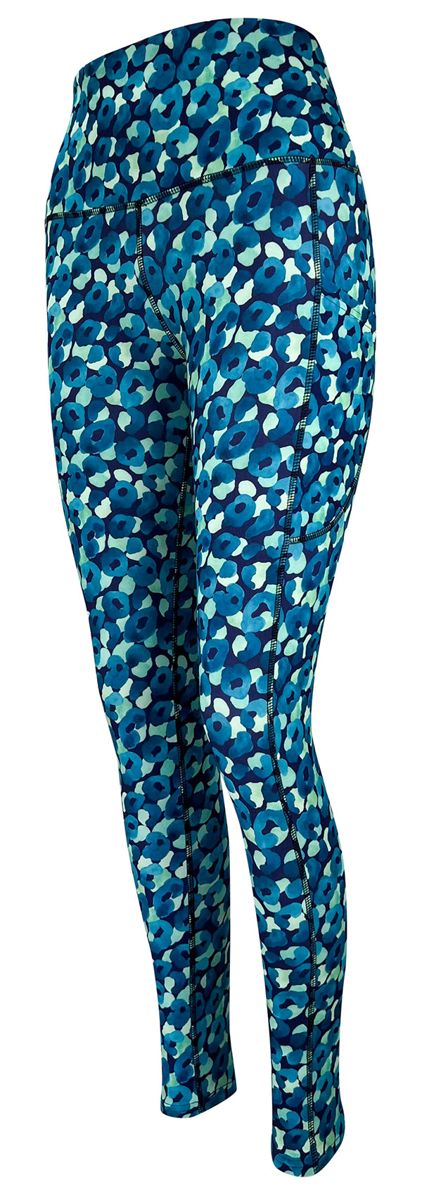 Leopard Lagoon + Pockets-Adult Pocket Leggings