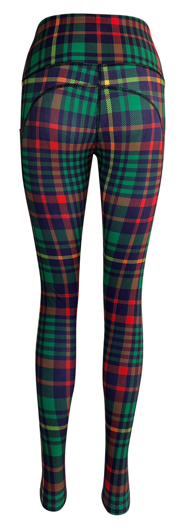 Christmas Tartan + Pockets-Adult Pocket Leggings