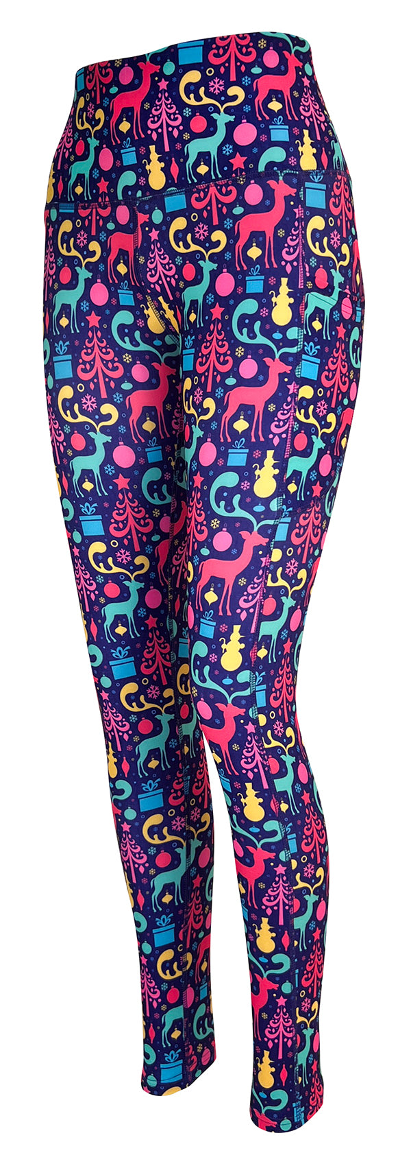 Neon Noel + Pockets-Adult Pocket Leggings