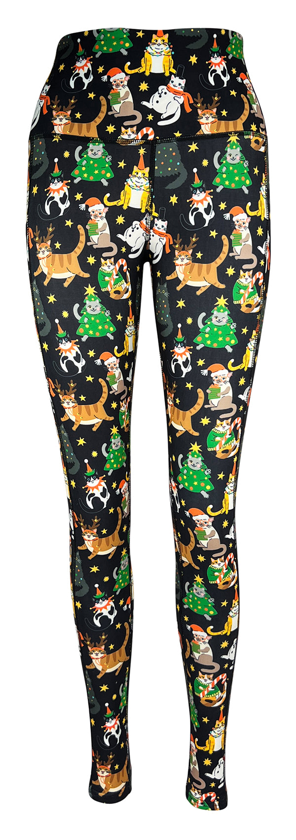 Christmas Cats + Pockets-Adult Pocket Leggings