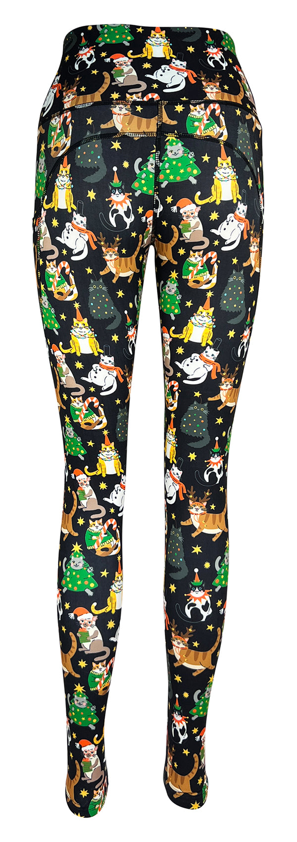 Christmas Cats + Pockets-Adult Pocket Leggings