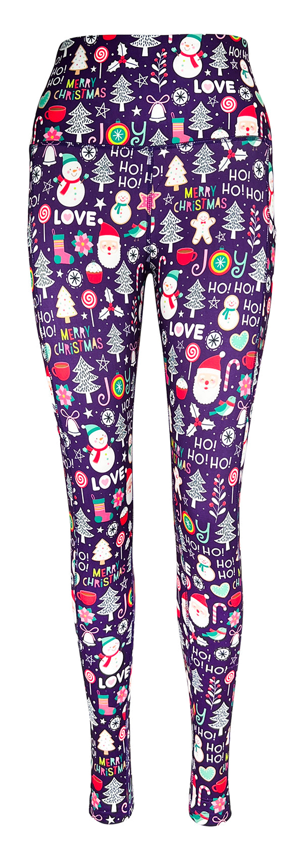 Ho Ho Holiday (Plum) + Pockets-Adult Pocket Leggings