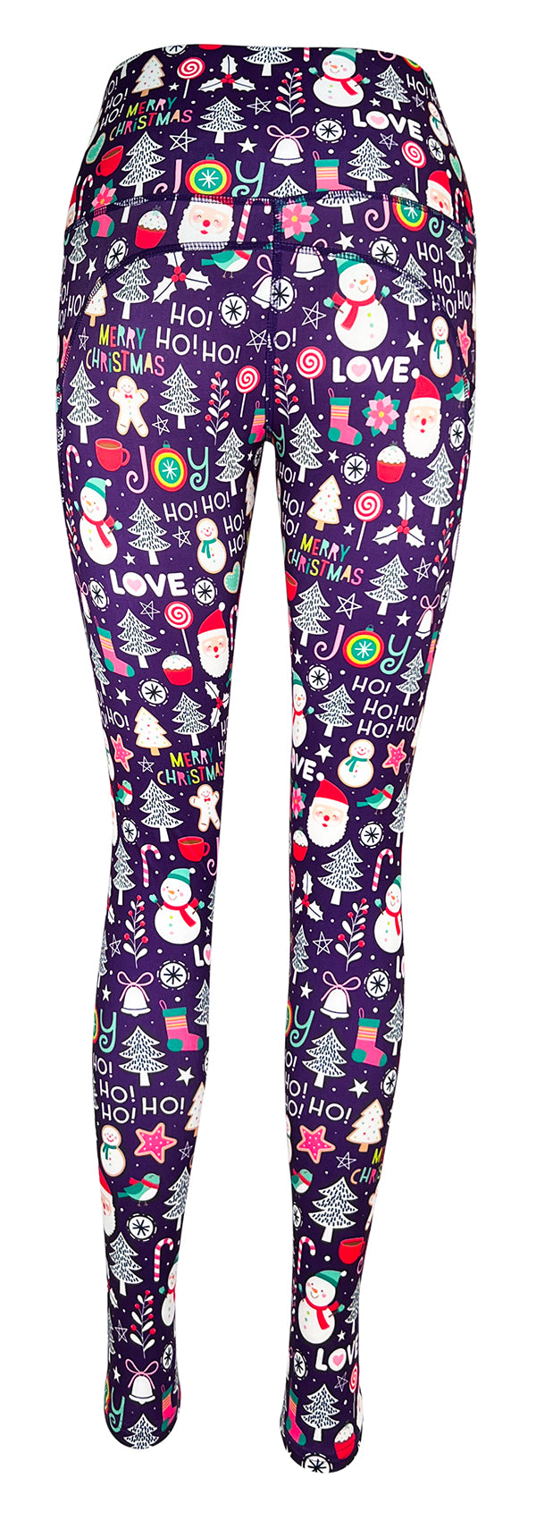 Ho Ho Holiday (Plum) + Pockets-Adult Pocket Leggings