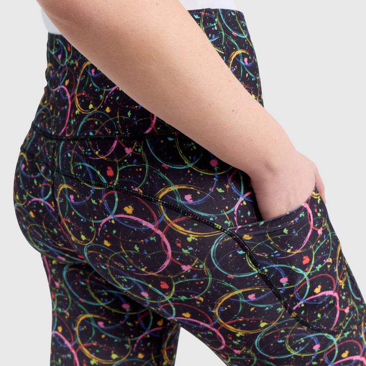 Neon Nebula Pocket Leggings | Cosmic Swirl Print | Soft & Stretchy ...