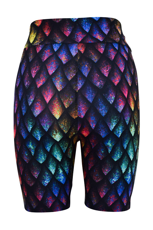 Rainbow Dragon Scales Shorts-Shorts