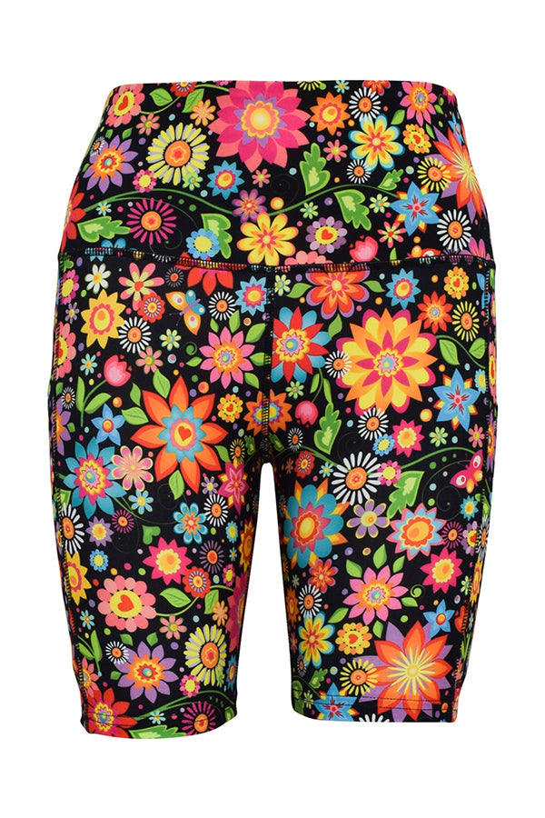 Flower Fiesta Shorts + Pockets-Pocket Shorts