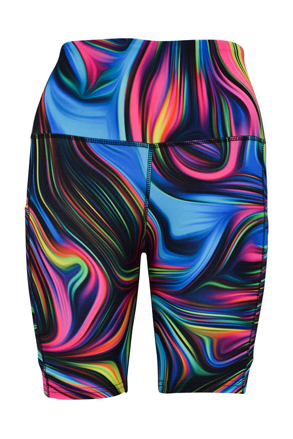 Neon Swirl Shorts + Pockets-Pocket Shorts