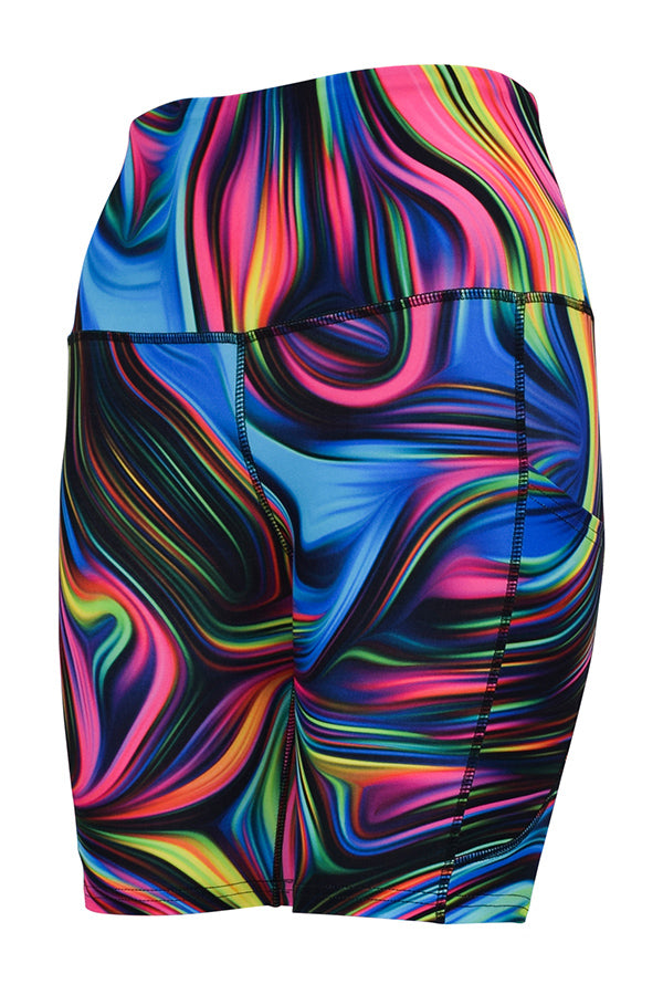 Neon Swirl Shorts + Pockets-Pocket Shorts