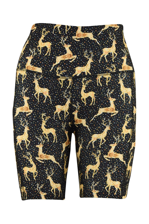 Reindeer Sparkle Shorts + Pockets-Pocket Shorts