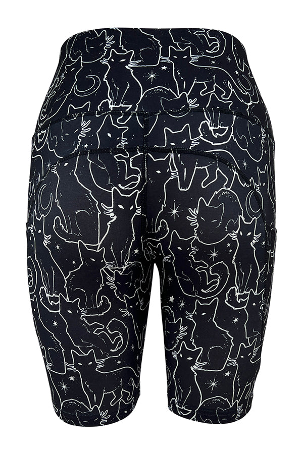 Mystic Cats Shorts + Pockets-Pocket Shorts