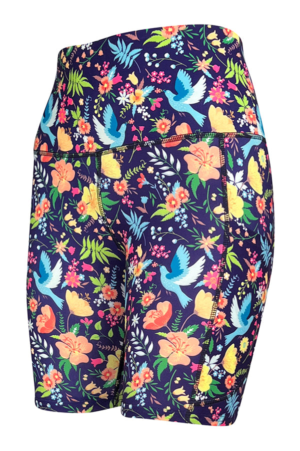 Paradise Birds Shorts + Pockets-Pocket Shorts