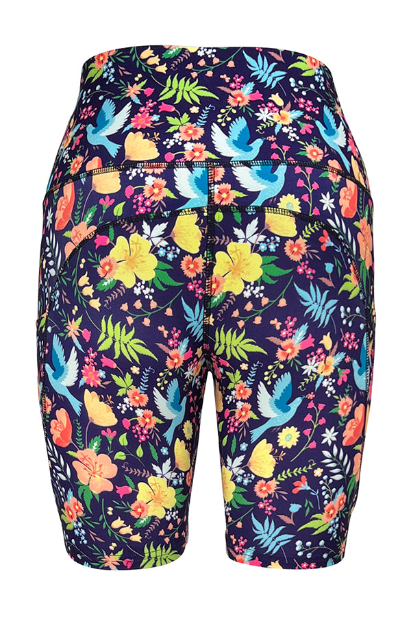 Paradise Birds Shorts + Pockets-Pocket Shorts