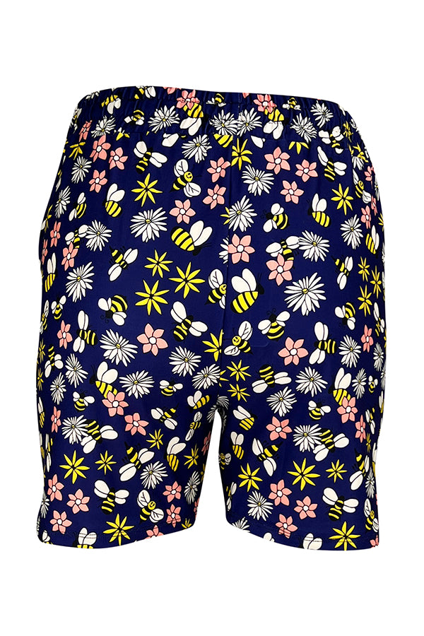 Daisy Bee Jogger Shorts-Jogger Shorts