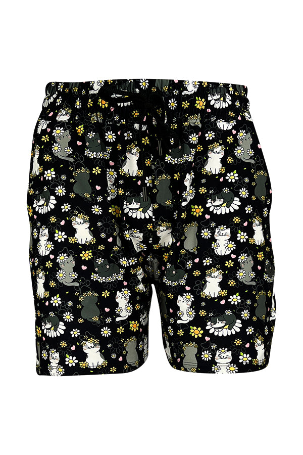 Daisy Cats Jogger Shorts-Jogger Shorts