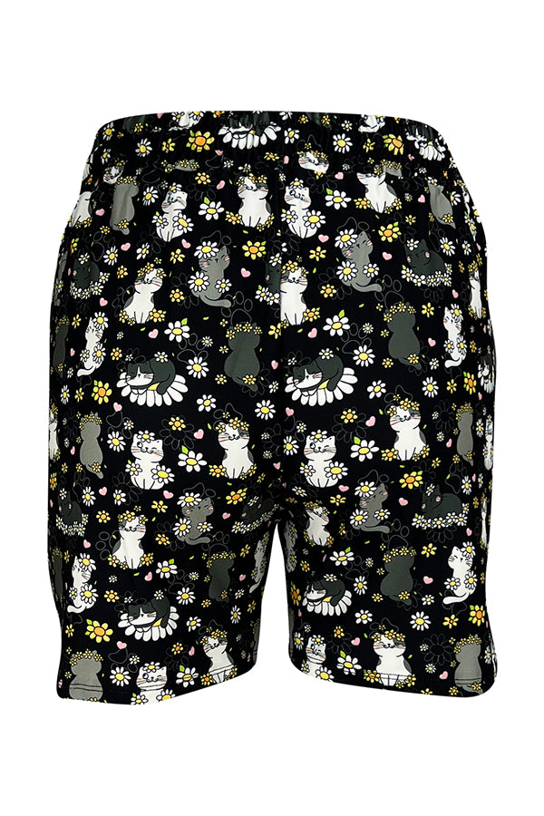 Daisy Cats Jogger Shorts-Jogger Shorts