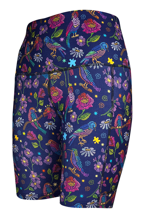 Botanical Birds Shorts + Pockets-Pocket Shorts