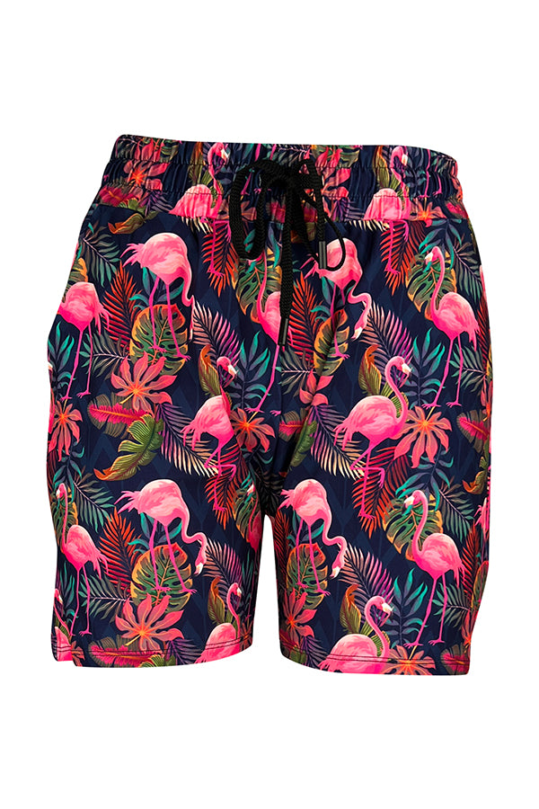 Tropical Flamingo Jogger Shorts-Jogger Shorts