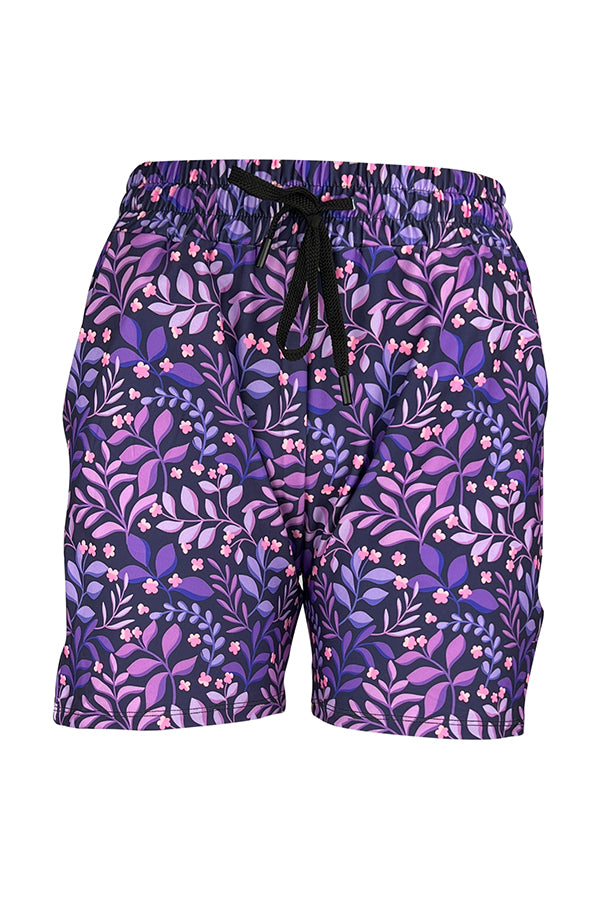 Purple Petals Jogger Shorts-Jogger Shorts