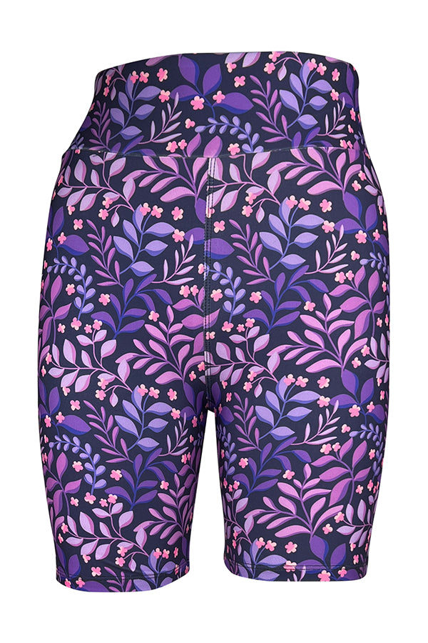 Purple Petals Shorts-Shorts
