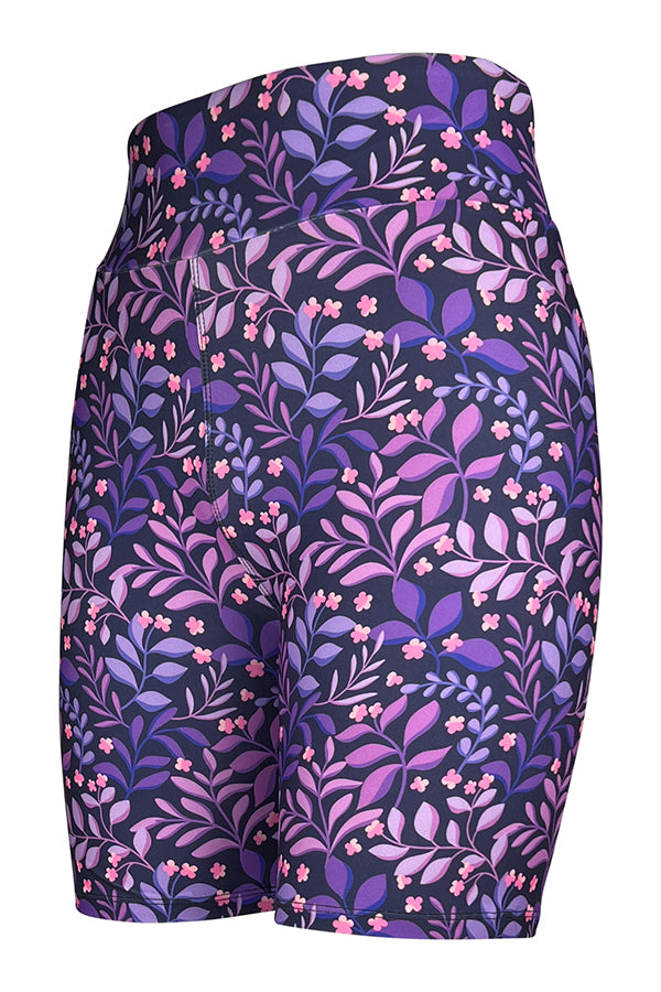 Purple Petals Shorts-Shorts