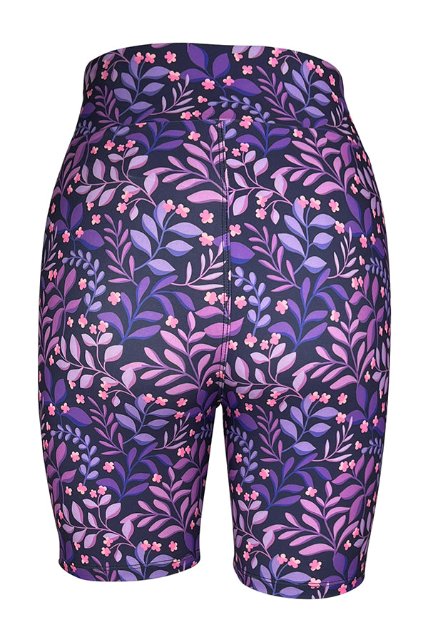 Purple Petals Shorts-Shorts