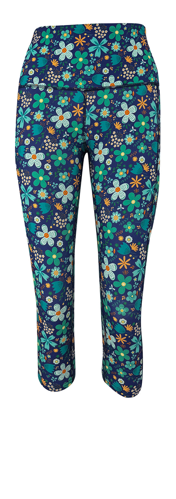 FLOWER 10 POCKETS SHORT LEGGINGS（WOMEN） Wildflower Breeze Pocket Leggings | Floral Print | Deep Side