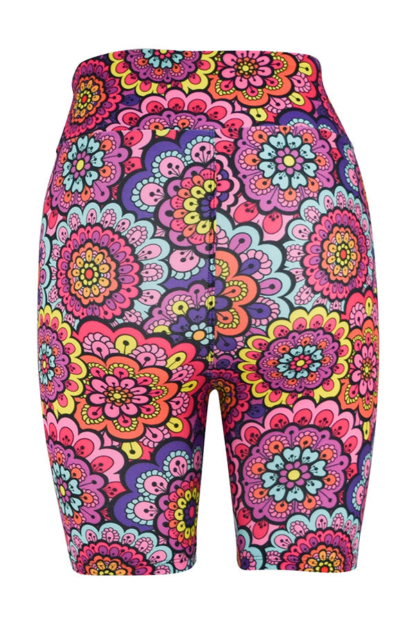 Retro Flowers Shorts-Shorts