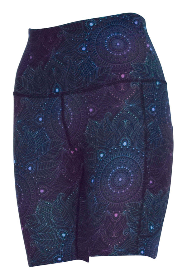 Midnight Mandala Shorts + Pockets-Pocket Shorts