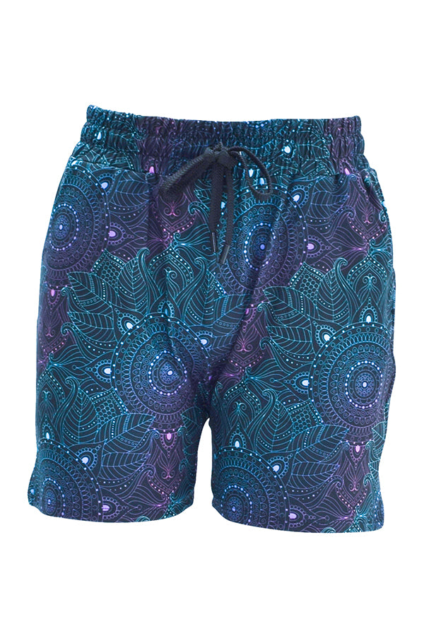 Midnight Mandala Jogger Shorts-Jogger Shorts