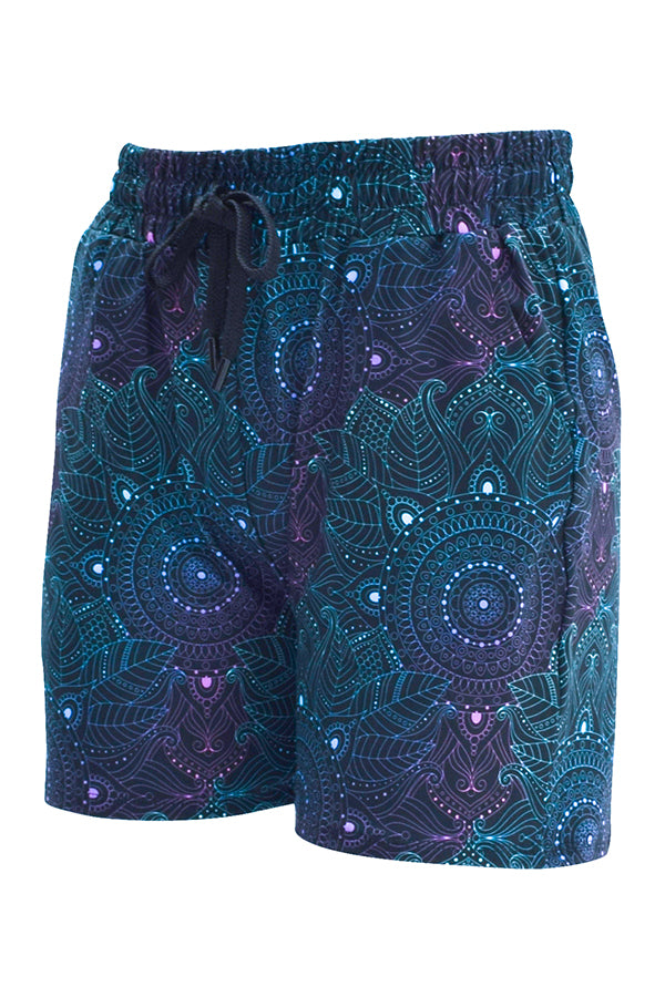 Midnight Mandala Jogger Shorts-Jogger Shorts