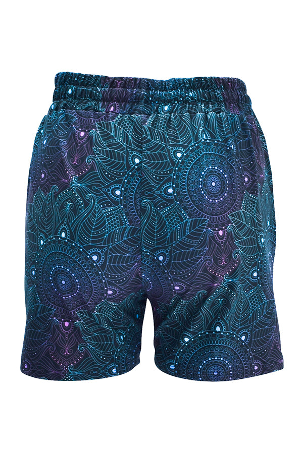 Midnight Mandala Jogger Shorts-Jogger Shorts