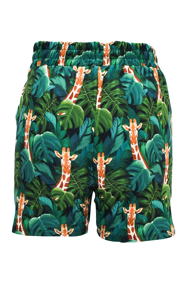 Jungle Giraffe Jogger Shorts-Jogger Shorts