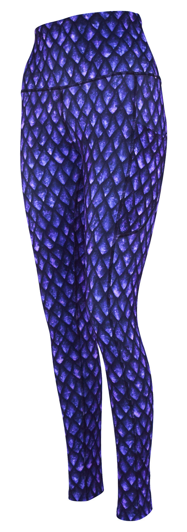 Purple Dragon Scales + Pockets-Adult Pocket Leggings
