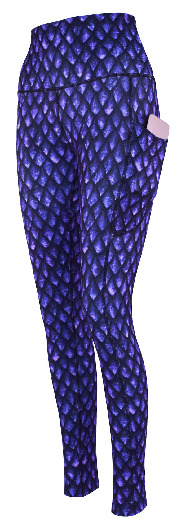 Purple Dragon Scales + Pockets-Adult Pocket Leggings