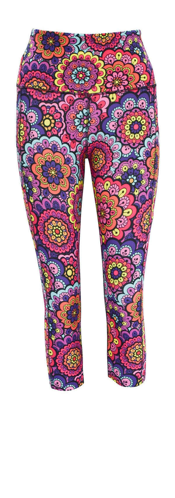 Retro Flowers + Pockets-Adult Pocket Leggings