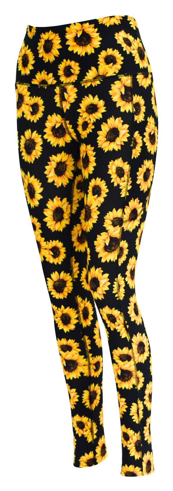 Sunflower Sunshine + Pockets-Adult Pocket Leggings