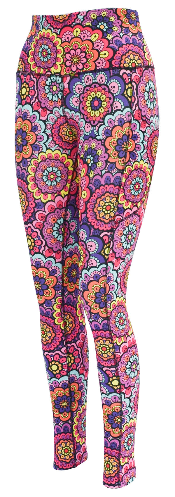 Retro Flowers + Pockets-Adult Pocket Leggings