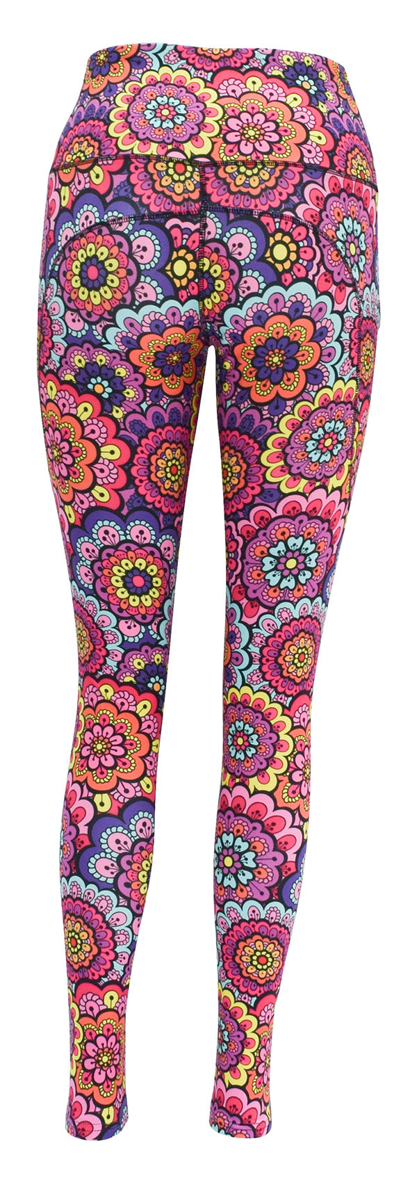 Retro Flowers + Pockets-Adult Pocket Leggings