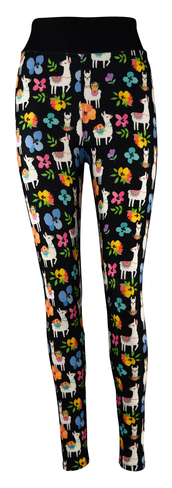Womens Llama Leggings Cute Funny Alpaca Adorable Farm Animal Yoga Pants For  Ladies (Navy) - L 