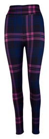 Women's leggings featuring sophisticated deep purple Thistle Tartan pattern